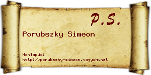 Porubszky Simeon névjegykártya